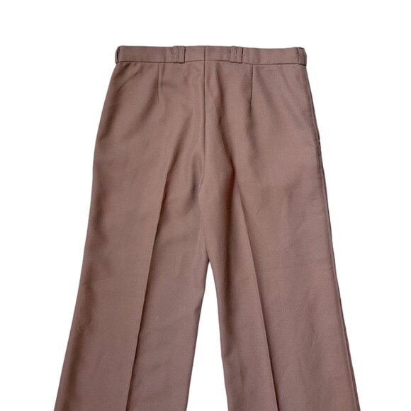 70s vintage flare pants mid rise leisure disco boho mod brown tan England. - Picture 4 of 5